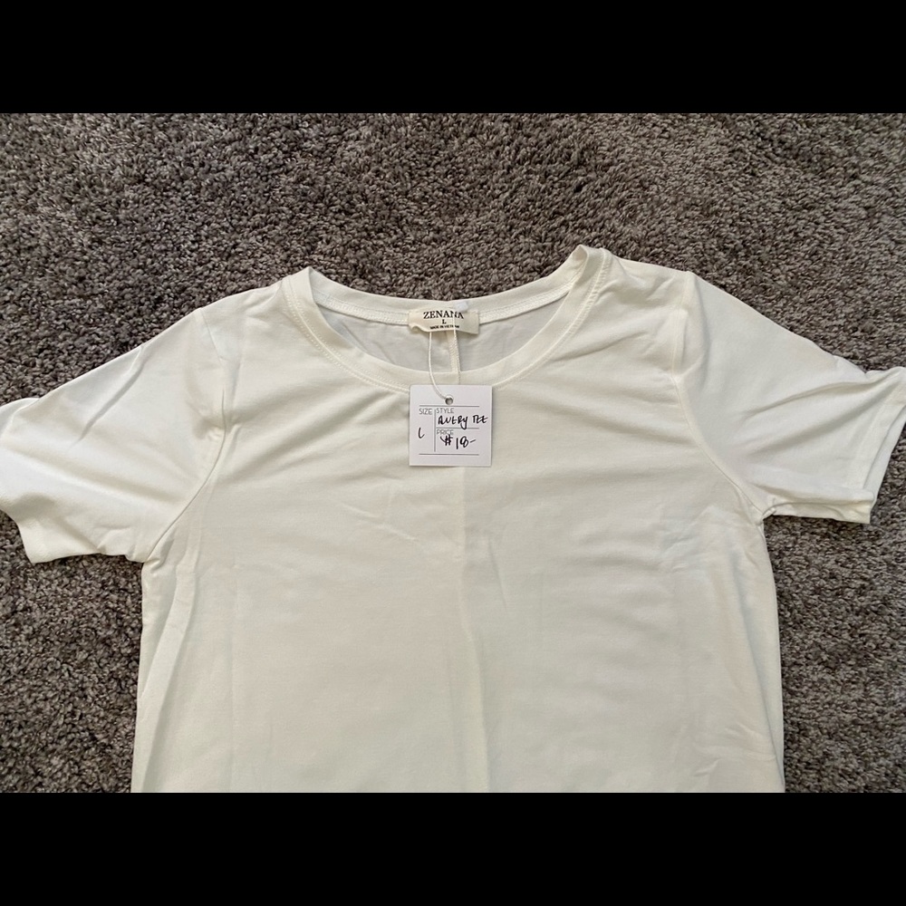 Zenana Avery Tee shirt or mini dress off white